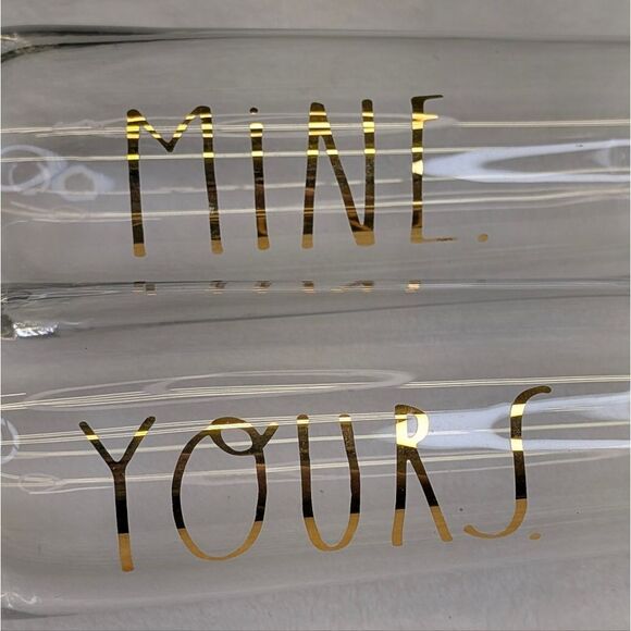 Rae Dunn MINE and YOURS Stemless Champagne Flutes - Set of 2 - Picture 7 of 8